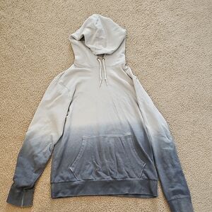 Old Navy Men's Blue and Gray Ombre Hoodie Size Small